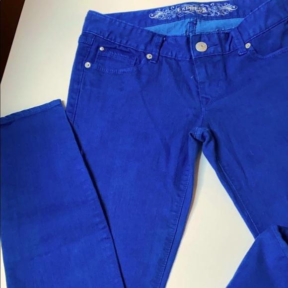 Express Jeans  Sz 6 Blue skinny - Picture 1 of 4